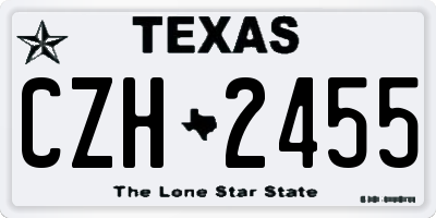 TX license plate CZH2455