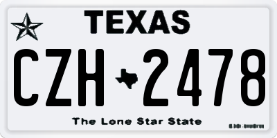 TX license plate CZH2478