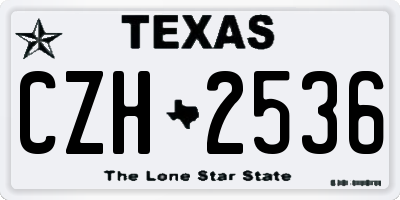 TX license plate CZH2536