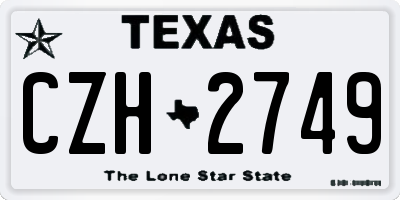 TX license plate CZH2749