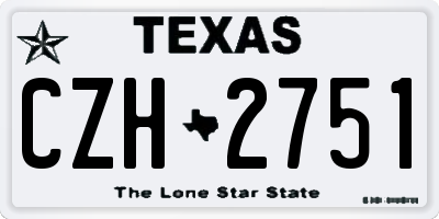TX license plate CZH2751
