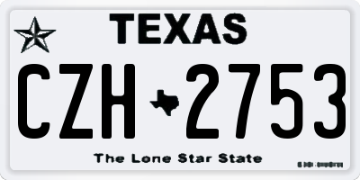 TX license plate CZH2753