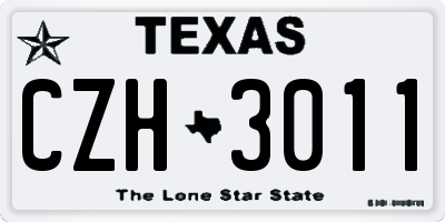 TX license plate CZH3011