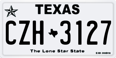 TX license plate CZH3127