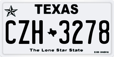 TX license plate CZH3278