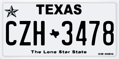 TX license plate CZH3478