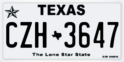 TX license plate CZH3647