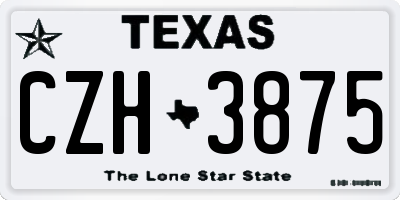TX license plate CZH3875