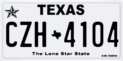 TX license plate CZH4104