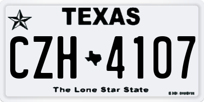TX license plate CZH4107