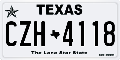 TX license plate CZH4118