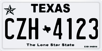 TX license plate CZH4123