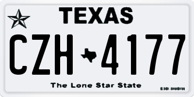 TX license plate CZH4177