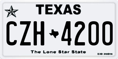 TX license plate CZH4200