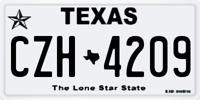 TX license plate CZH4209