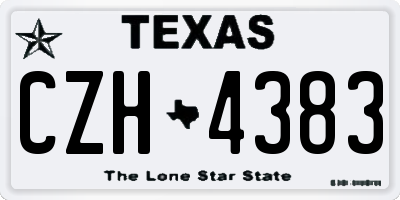 TX license plate CZH4383
