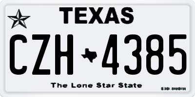 TX license plate CZH4385