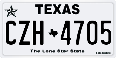 TX license plate CZH4705