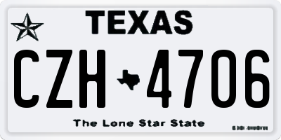 TX license plate CZH4706