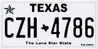TX license plate CZH4786