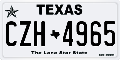 TX license plate CZH4965