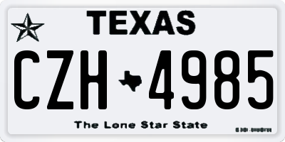 TX license plate CZH4985