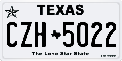 TX license plate CZH5022