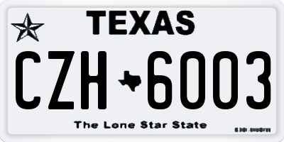 TX license plate CZH6003