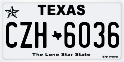 TX license plate CZH6036