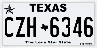 TX license plate CZH6346