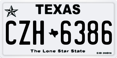 TX license plate CZH6386