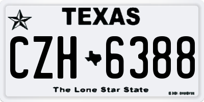 TX license plate CZH6388
