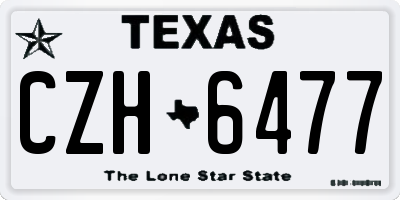 TX license plate CZH6477