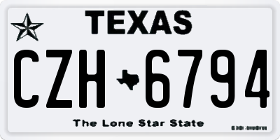 TX license plate CZH6794