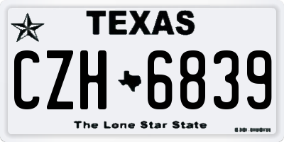 TX license plate CZH6839