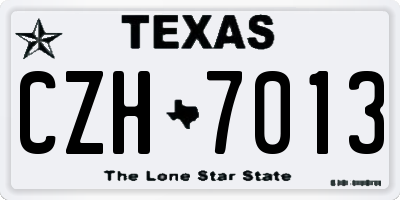 TX license plate CZH7013