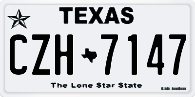 TX license plate CZH7147
