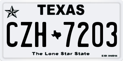 TX license plate CZH7203