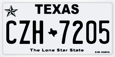 TX license plate CZH7205