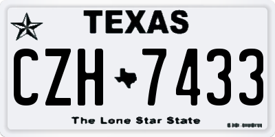 TX license plate CZH7433