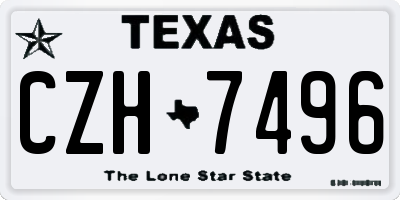 TX license plate CZH7496