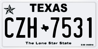 TX license plate CZH7531