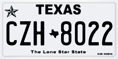 TX license plate CZH8022