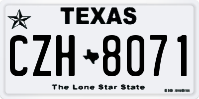 TX license plate CZH8071