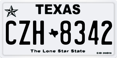 TX license plate CZH8342