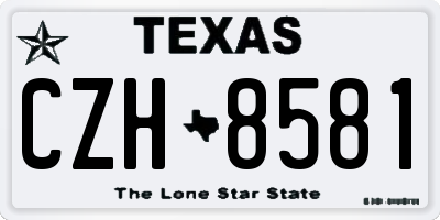 TX license plate CZH8581