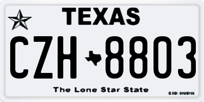 TX license plate CZH8803