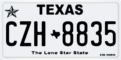 TX license plate CZH8835
