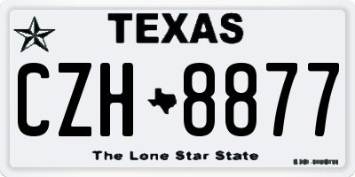 TX license plate CZH8877