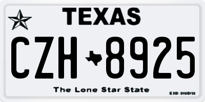 TX license plate CZH8925
